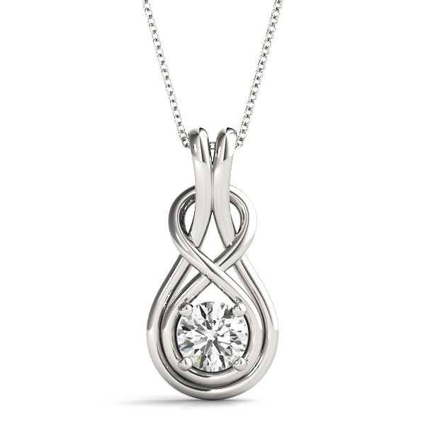 Love Knot Pendant with 0.10ct Diamond – 18ct Gold (White / Yellow / Rose)