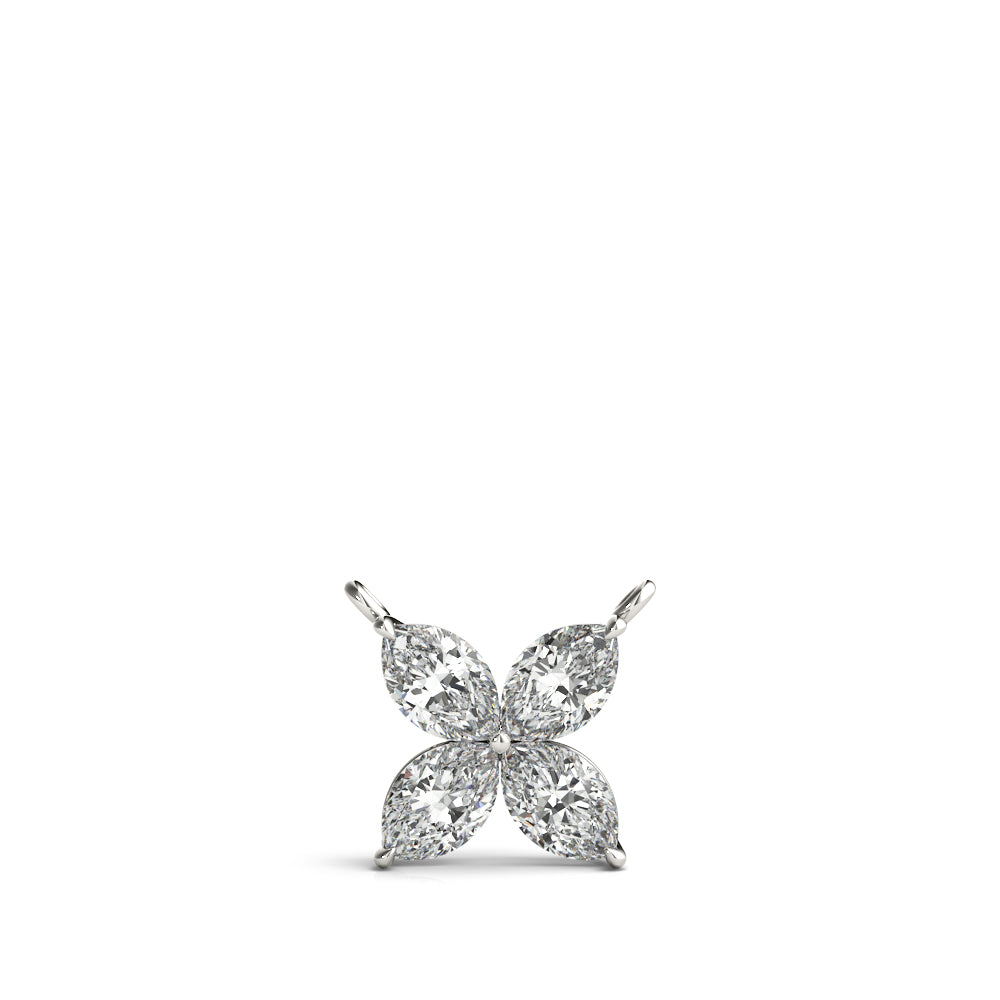 Marquise Flower Pendant with 0.30ct Diamonds – 18ct Gold (White / Yellow / Rose)