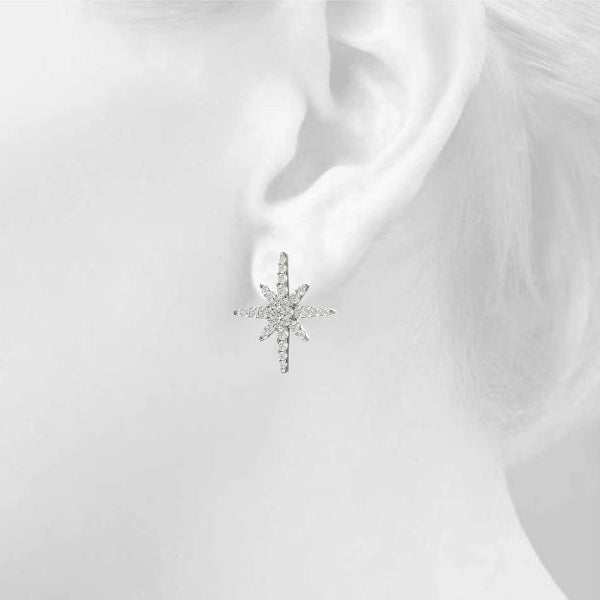 0.56ct Diamond Starburst Cluster Stud Earrings – 18ct Gold (White / Yellow / Rose)