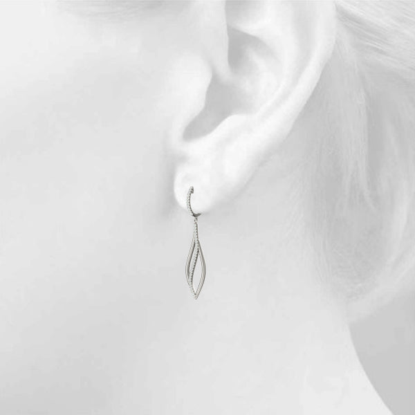 0.39ct Diamond Drop Hoop Earrings – 18ct Gold (White / Yellow / Rose)
