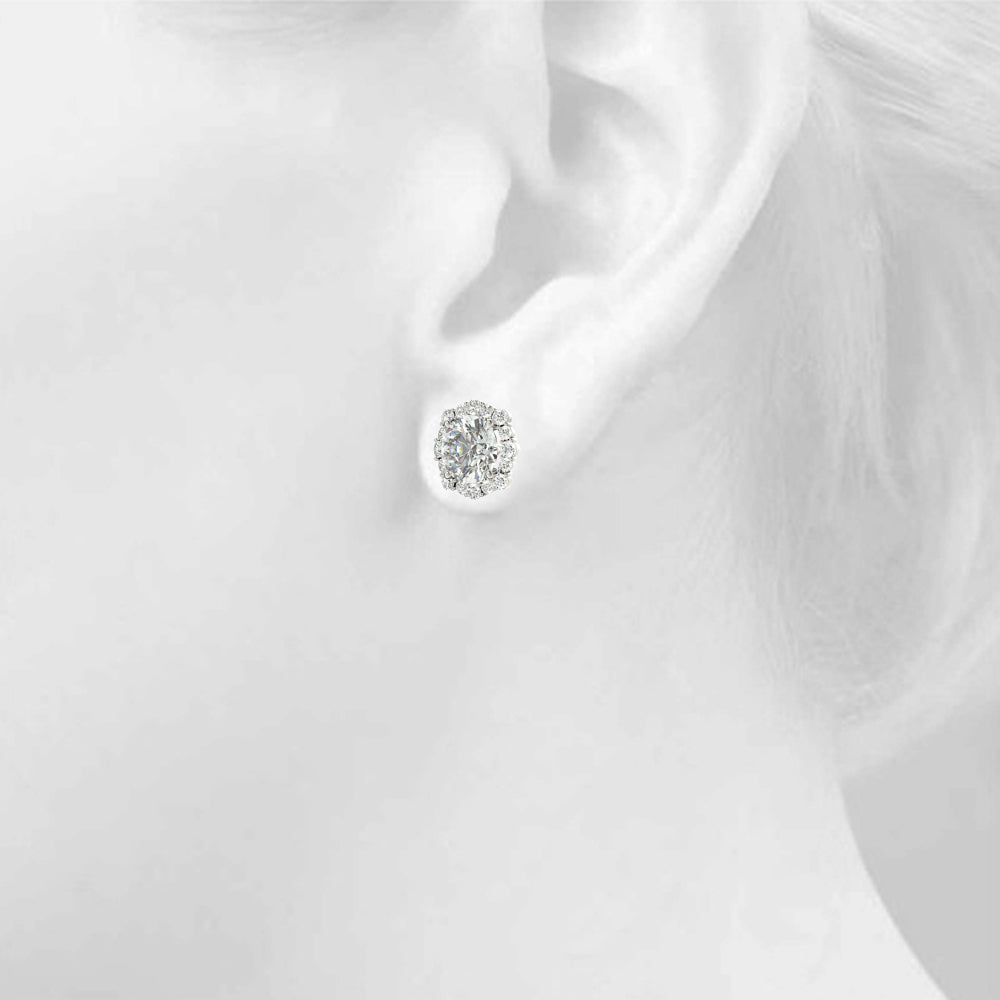 1.09ct Diamond Halo Stud Earrings – Timeless Luxury in 18ct Gold