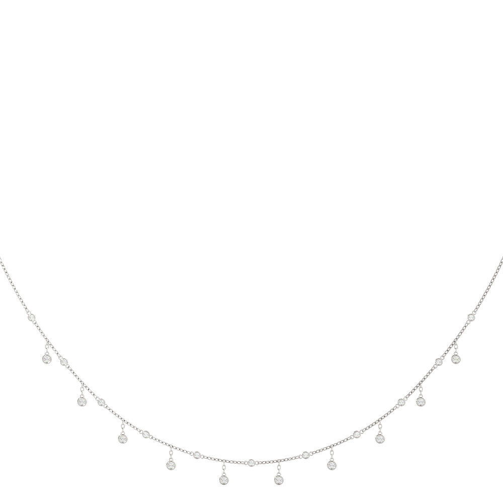1.30ct Dangling Diamond Station Necklace – 18ct White Gold