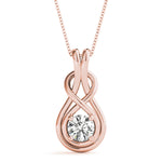 Love Knot Pendant with 0.10ct Diamond – 18ct Gold (White / Yellow / Rose)