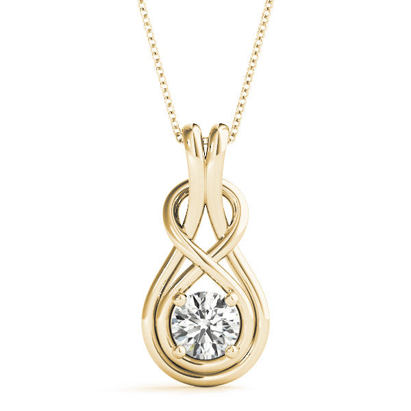 Love Knot Pendant with 0.10ct Diamond – 18ct Gold (White / Yellow / Rose)