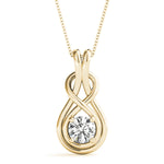 Love Knot Pendant with 0.10ct Diamond – 18ct Gold (White / Yellow / Rose)