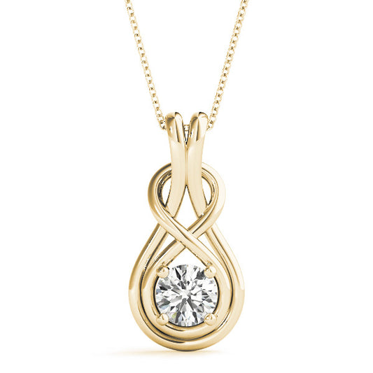 Love Knot Pendant with 0.10ct Diamond – 18ct Gold (White / Yellow / Rose)
