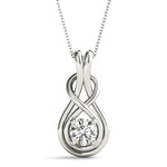 Love Knot Pendant with 0.10ct Diamond – 18ct Gold (White / Yellow / Rose)