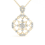 Ornate Floral Knot Pendant with 0.25ct Diamond – 18ct Gold (White / White & Yellow / White & Rose)