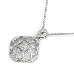 Ornate Floral Knot Pendant with 0.25ct Diamond – 18ct Gold (White / White & Yellow / White & Rose)