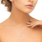 Ornate Floral Knot Pendant with 0.25ct Diamond – 18ct Gold (White / White & Yellow / White & Rose)