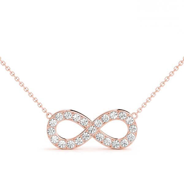 Infinity Pendant with 0.2875ct Diamonds – 18ct Gold (White / Yellow / Rose)