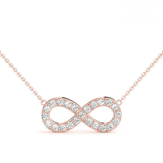 Infinity Pendant with 0.2875ct Diamonds – 18ct Gold (White / Yellow / Rose)