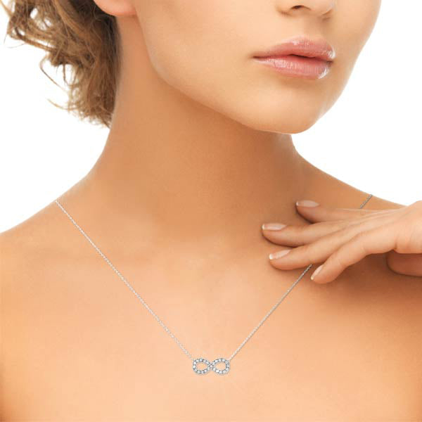 Infinity Pendant with 0.2875ct Diamonds – 18ct Gold (White / Yellow / Rose)