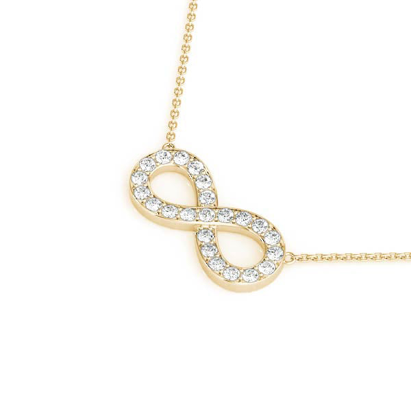 Infinity Pendant with 0.2875ct Diamonds – 18ct Gold (White / Yellow / Rose)