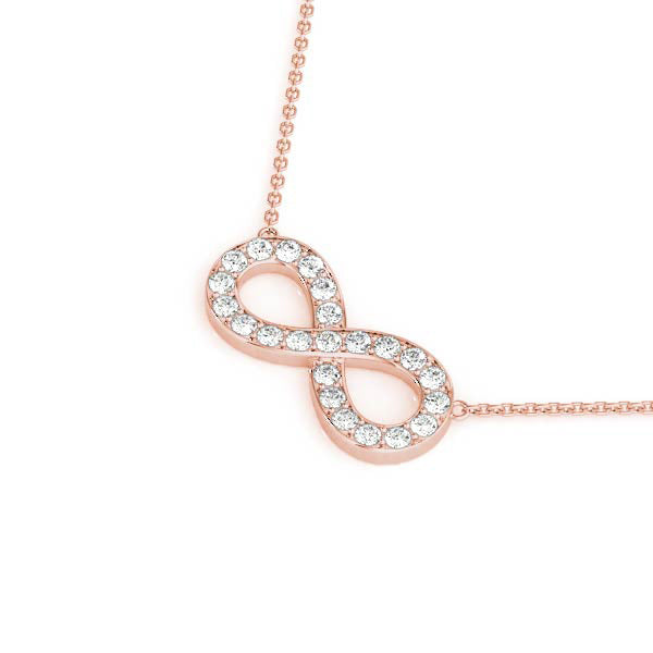 Infinity Pendant with 0.2875ct Diamonds – 18ct Gold (White / Yellow / Rose)
