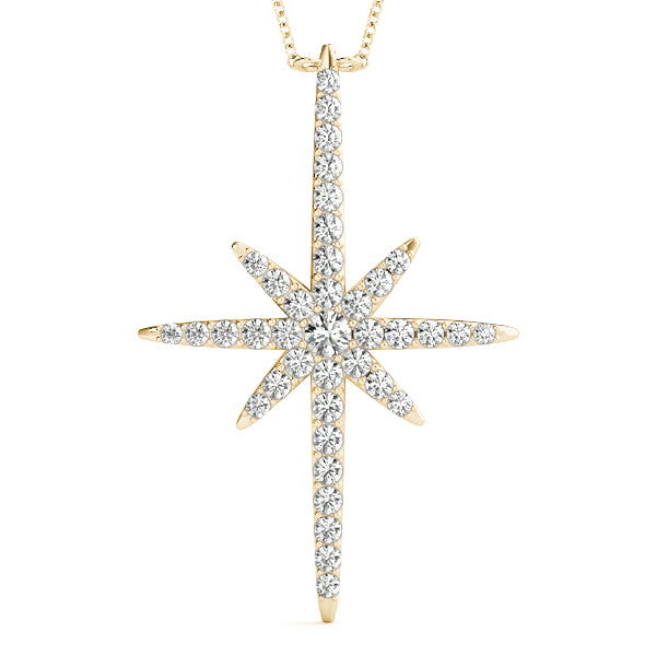 Pavé Starburst Pendant – 0.48ct G SI Natural Diamonds – 18ct Gold (White / Yellow / Rose)