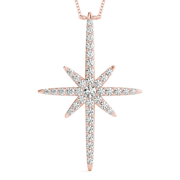 Pavé Starburst Pendant – 0.48ct G SI Natural Diamonds – 18ct Gold (White / Yellow / Rose)