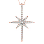 Pavé Starburst Pendant – 0.48ct G SI Natural Diamonds – 18ct Gold (White / Yellow / Rose)