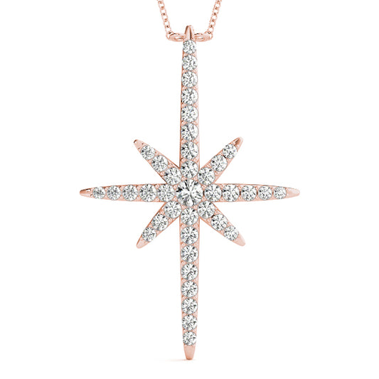 Pavé Starburst Pendant – 0.48ct G SI Natural Diamonds – 18ct Gold (White / Yellow / Rose)