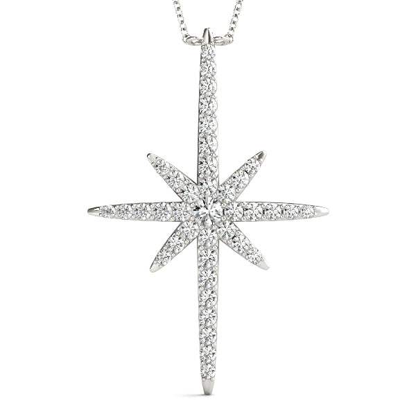 Pavé Starburst Pendant – 0.48ct G SI Natural Diamonds – 18ct Gold (White / Yellow / Rose)