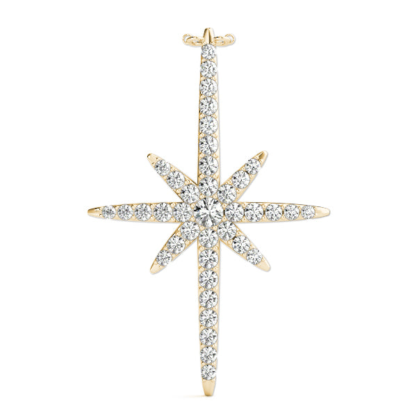 Pavé Starburst Pendant – 0.48ct G SI Natural Diamonds – 18ct Gold (White / Yellow / Rose)