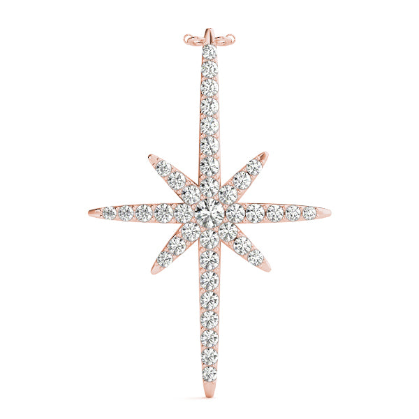Pavé Starburst Pendant – 0.48ct G SI Natural Diamonds – 18ct Gold (White / Yellow / Rose)