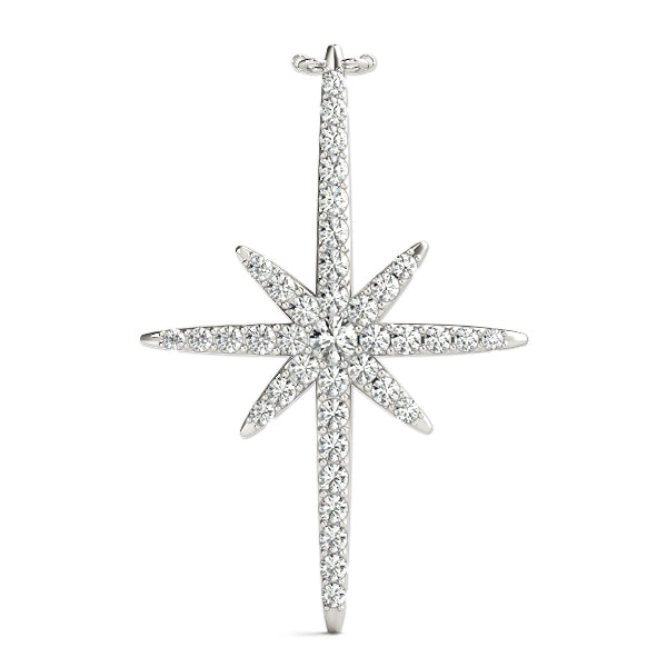 Pavé Starburst Pendant – 0.48ct G SI Natural Diamonds – 18ct Gold (White / Yellow / Rose)