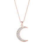Pavé Moon Pendant – 0.19ct G SI Natural Diamonds – 18ct Gold (White / Yellow / Rose)