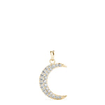 Pavé Moon Pendant – 0.19ct G SI Natural Diamonds – 18ct Gold (White / Yellow / Rose)