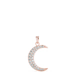 Pavé Moon Pendant – 0.19ct G SI Natural Diamonds – 18ct Gold (White / Yellow / Rose)