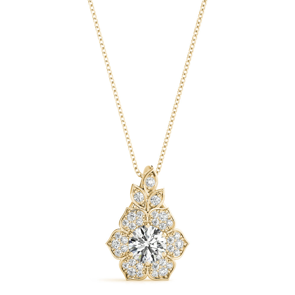 Floral Burst Diamond Pendant – 0.70ct Total Diamonds – 18ct Gold (White / Yellow / Rose)
