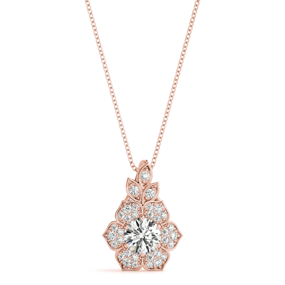 Floral Burst Diamond Pendant – 0.70ct Total Diamonds – 18ct Gold (White / Yellow / Rose)