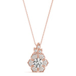 Floral Burst Diamond Pendant – 0.70ct Total Diamonds – 18ct Gold (White / Yellow / Rose)