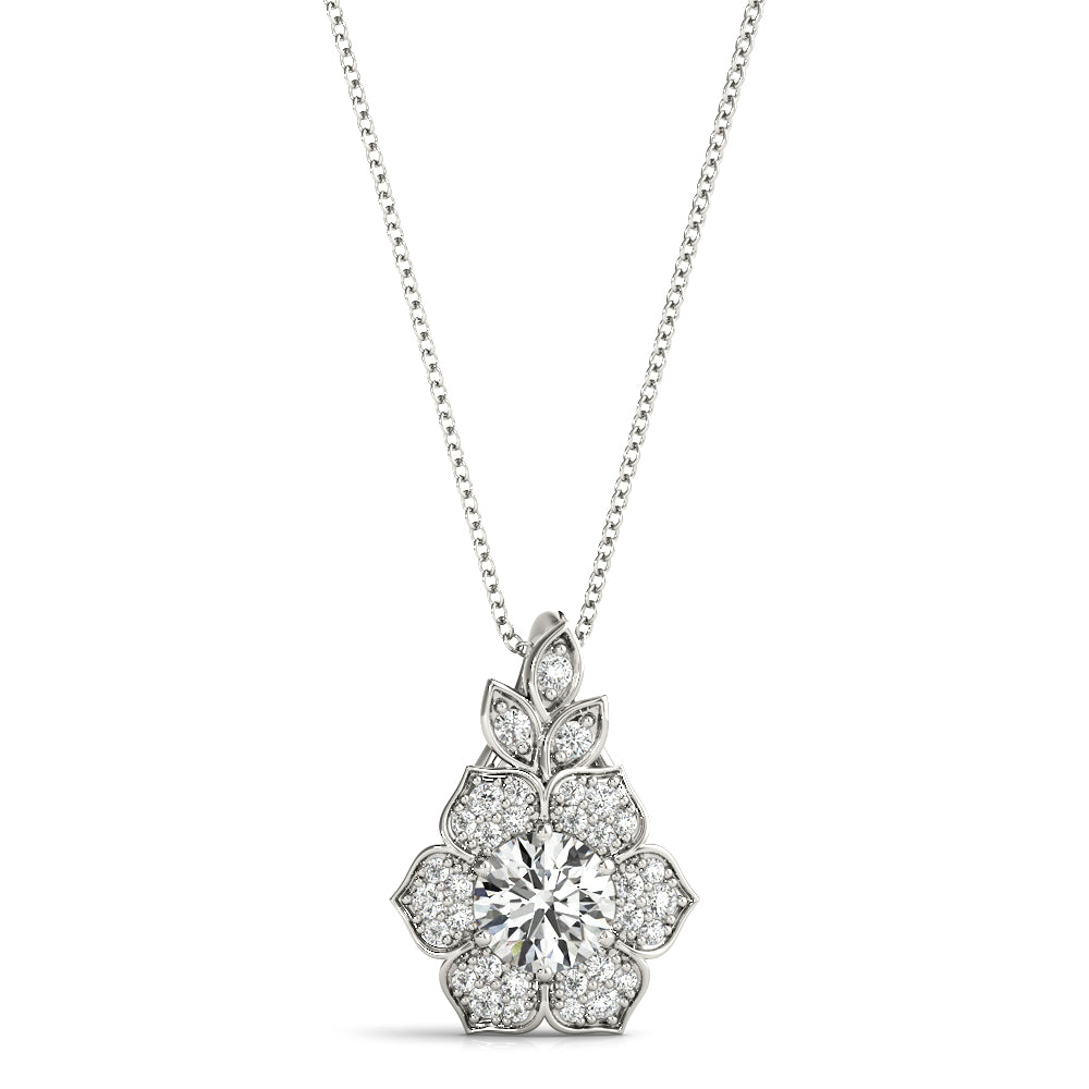 Floral Burst Diamond Pendant – 0.70ct Total Diamonds – 18ct Gold (White / Yellow / Rose)