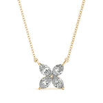 Marquise Flower Pendant with 0.30ct Diamonds – 18ct Gold (White / Yellow / Rose)