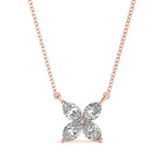 Marquise Flower Pendant with 0.30ct Diamonds – 18ct Gold (White / Yellow / Rose)