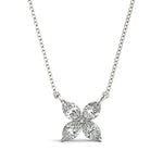 Marquise Flower Pendant with 0.30ct Diamonds – 18ct Gold (White / Yellow / Rose)