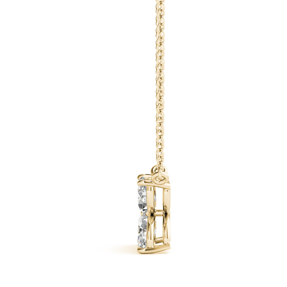 Marquise Flower Pendant with 0.30ct Diamonds – 18ct Gold (White / Yellow / Rose)