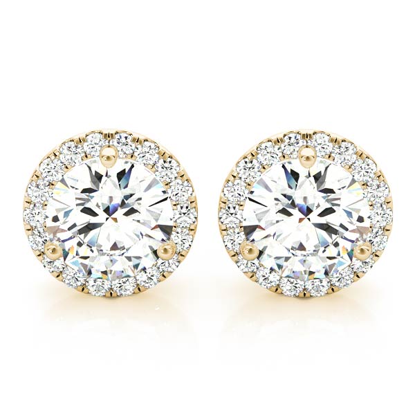 2.12ct Diamond Halo Stud Earrings – 18ct Gold (White / Yellow / Rose)