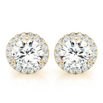 2.12ct Diamond Halo Stud Earrings – 18ct Gold (White / Yellow / Rose)