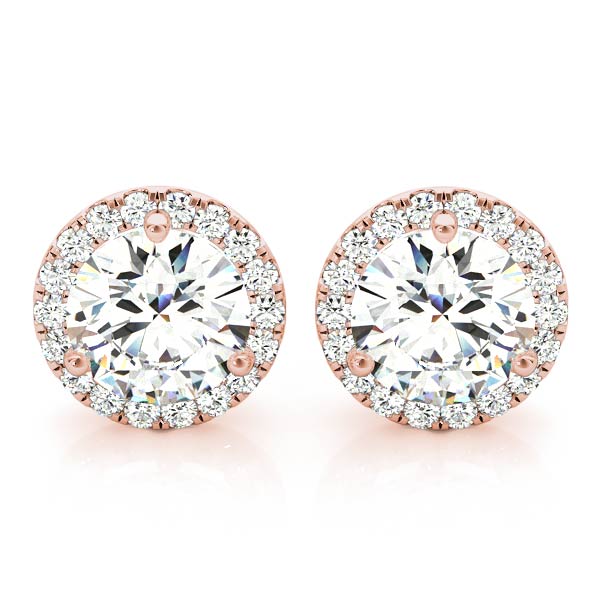 2.12ct Diamond Halo Stud Earrings – 18ct Gold (White / Yellow / Rose)
