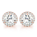 2.12ct Diamond Halo Stud Earrings – 18ct Gold (White / Yellow / Rose)