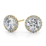 2.12ct Diamond Halo Stud Earrings – 18ct Gold (White / Yellow / Rose)