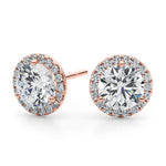 2.12ct Diamond Halo Stud Earrings – 18ct Gold (White / Yellow / Rose)