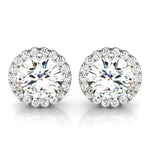 2.12ct Diamond Halo Stud Earrings – 18ct Gold (White / Yellow / Rose)