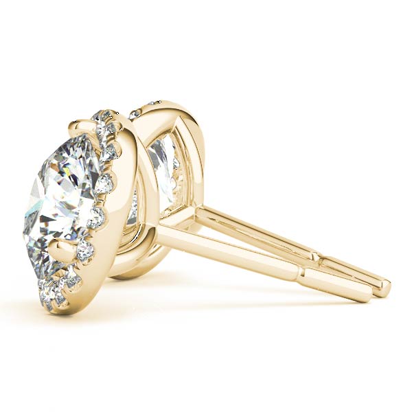 2.12ct Diamond Halo Stud Earrings – 18ct Gold (White / Yellow / Rose)