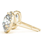 2.12ct Diamond Halo Stud Earrings – 18ct Gold (White / Yellow / Rose)