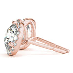 2.12ct Diamond Halo Stud Earrings – 18ct Gold (White / Yellow / Rose)
