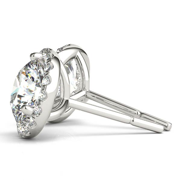 2.12ct Diamond Halo Stud Earrings – 18ct Gold (White / Yellow / Rose)