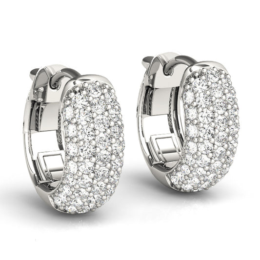 0.83ct Diamond Pavé Hoop Earrings – 18ct Gold (White / Yellow / Rose)